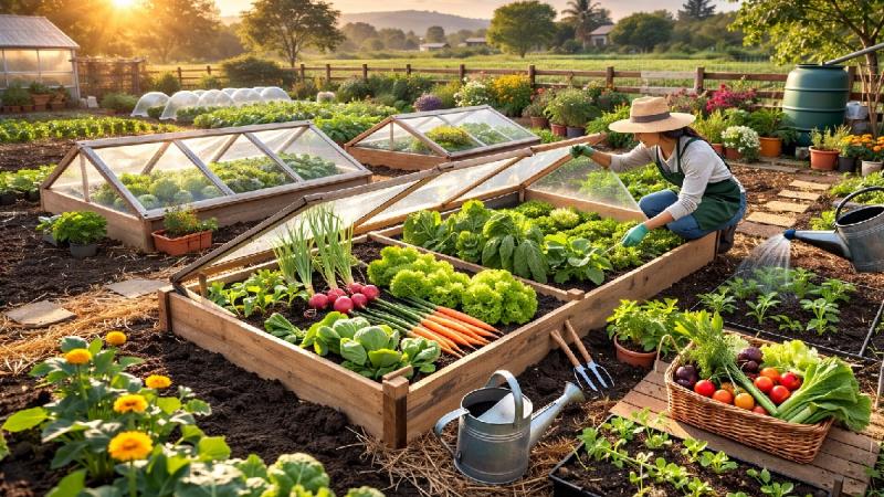 Cold frame gardening structure protecting plants from cold and frost