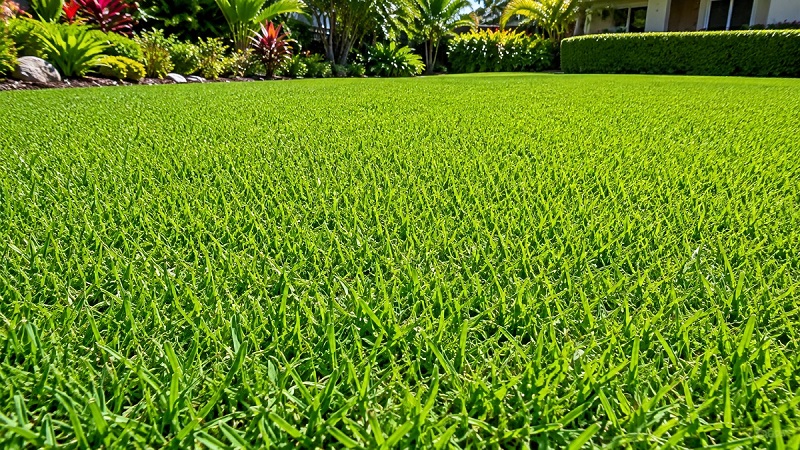 Healthy Bermuda grass (Cynodon dactylon) forming a dense green lawn in full sun with well-maintained turf and vibrant summer growth
