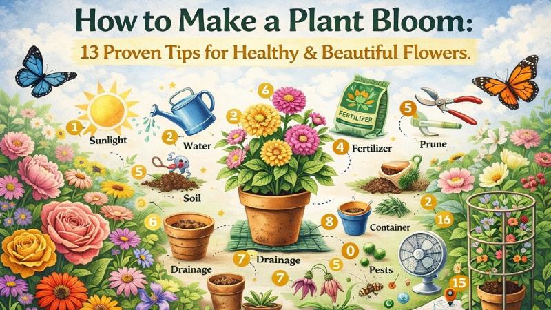 Healthy flowering plant blooming with vibrant colorful flowers in a garden
